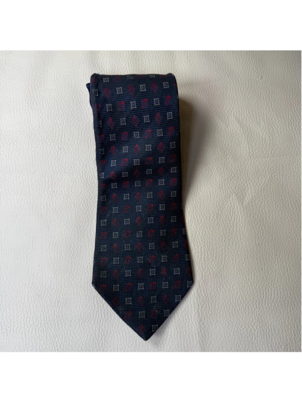 Chick-fil-A Oobe 100% Silk Tie Granite Run Navy Red Logo Mens Necktie